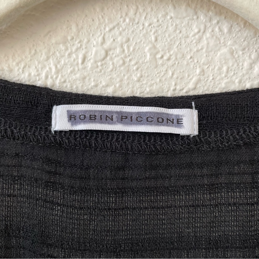 Robin Piccone Natalie Flouncy Dress Black Size Small Coastal Resortwear Goth - Picture 5 of 8